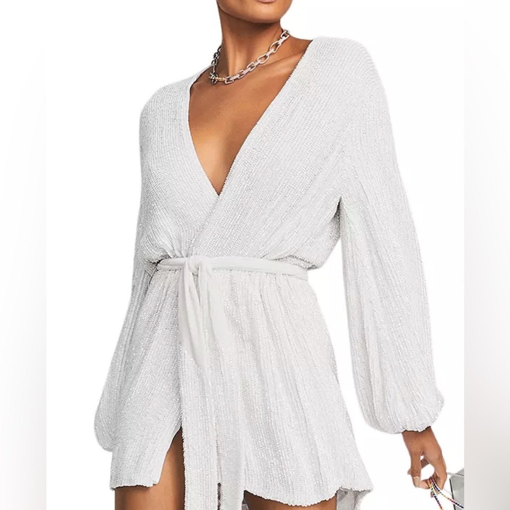 Retrofete Gabrielle Embellished Robe Mini Dress